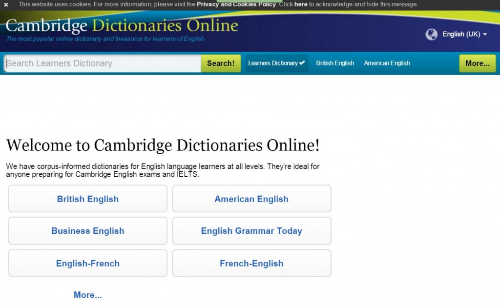 13 - Cambridge Dictionary online