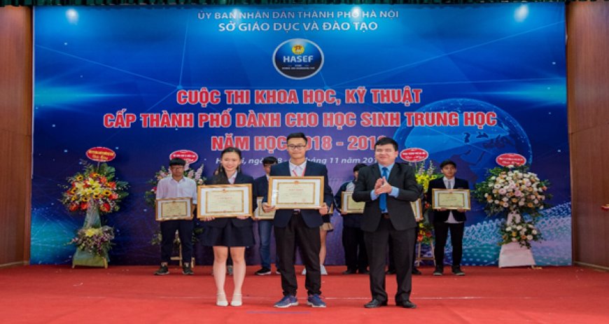 TRƯỜNG ĐÀO DUY TỪ ĐẠT GIẢI NHẤT CUỘC THI KHOA HỌC KỸ THUẬT VISEF 2018 - Trường THCS Đào Duy Từ Hà Nội
